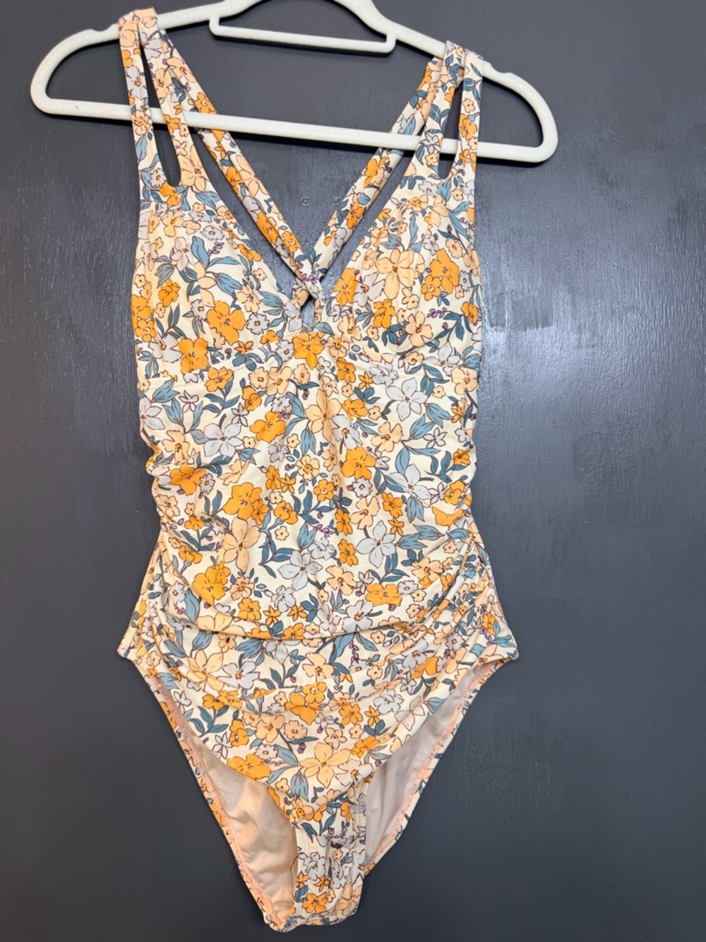 Cupshe Yellow & Blue Floral One-Piece Swimsuit